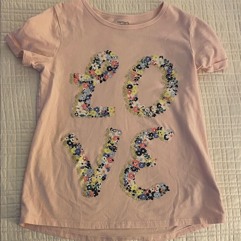Carter's Light Pink Floral LOVE Tee